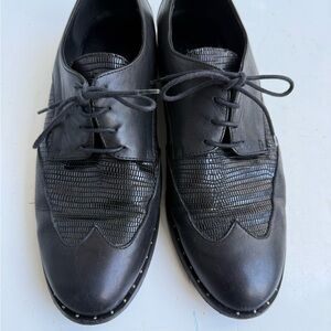 Barbara Barbieri Black Studded Leather Oxfords Women’s US 9 (EU 40)
